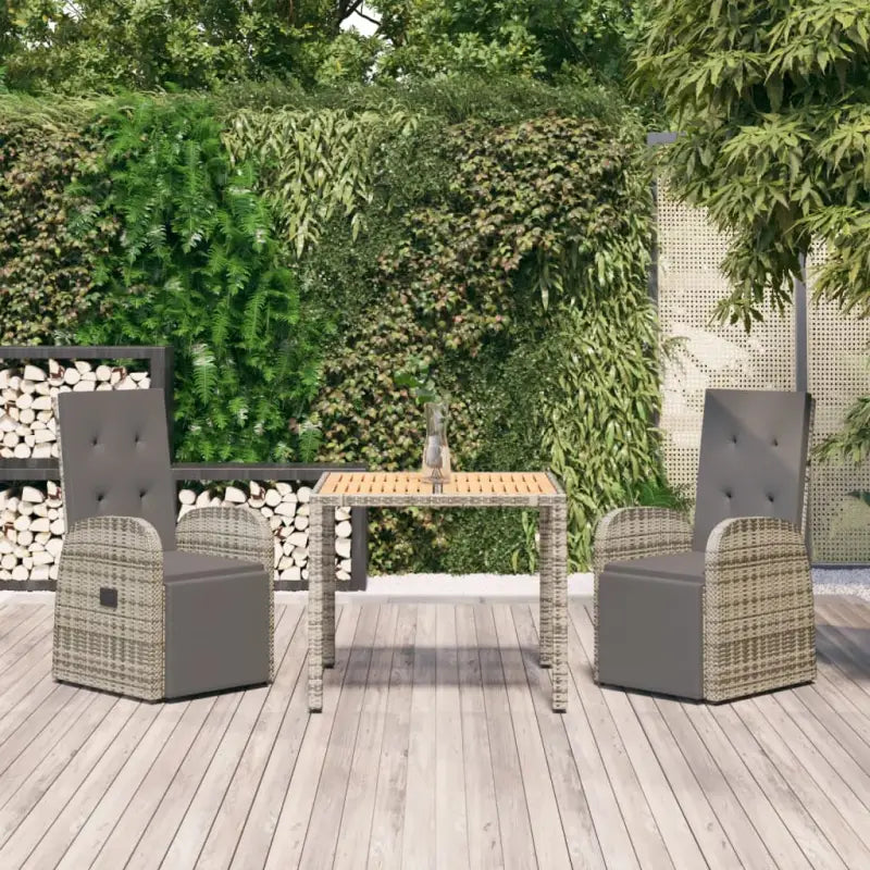 Elegante tuinset met poly rattan voor dineren en ontspannen - 90 cm tafellengte / 3 - Tuinsets