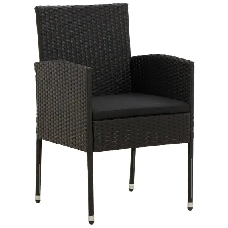 Elegante tuinset van waterdicht PE-rattan en massief acaciahout - Zwart - Tuinsets