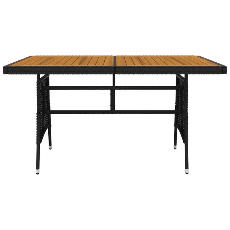 Elegante tuinset van waterdicht PE-rattan en massief acaciahout - Zwart - Tuinsets