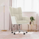 Elegante verstelbare draaibare relaxstoel met modern blokpatroon - Crème / 1 - Fauteuils & Relaxfauteuils