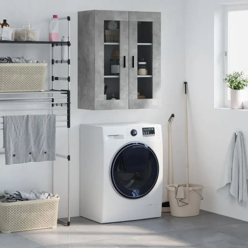 Elegante wandkast van bewerkt hout met duurzaam en stabiel ontwerp - Betongrijs / 1 - Dressoirs & buffetkasten