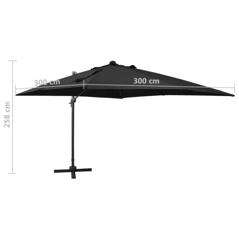Elegante zweefparasol met LED-verlichting beschermt tegen zon en uv - Parasols en zonneschermen