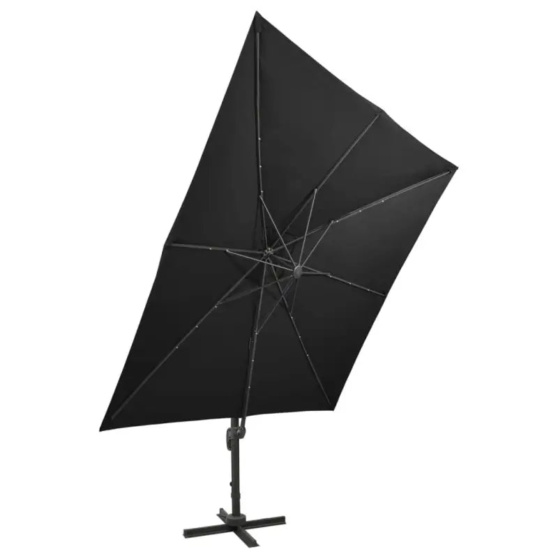 Elegante zweefparasol met LED-verlichting beschermt tegen zon en uv - Parasols en zonneschermen
