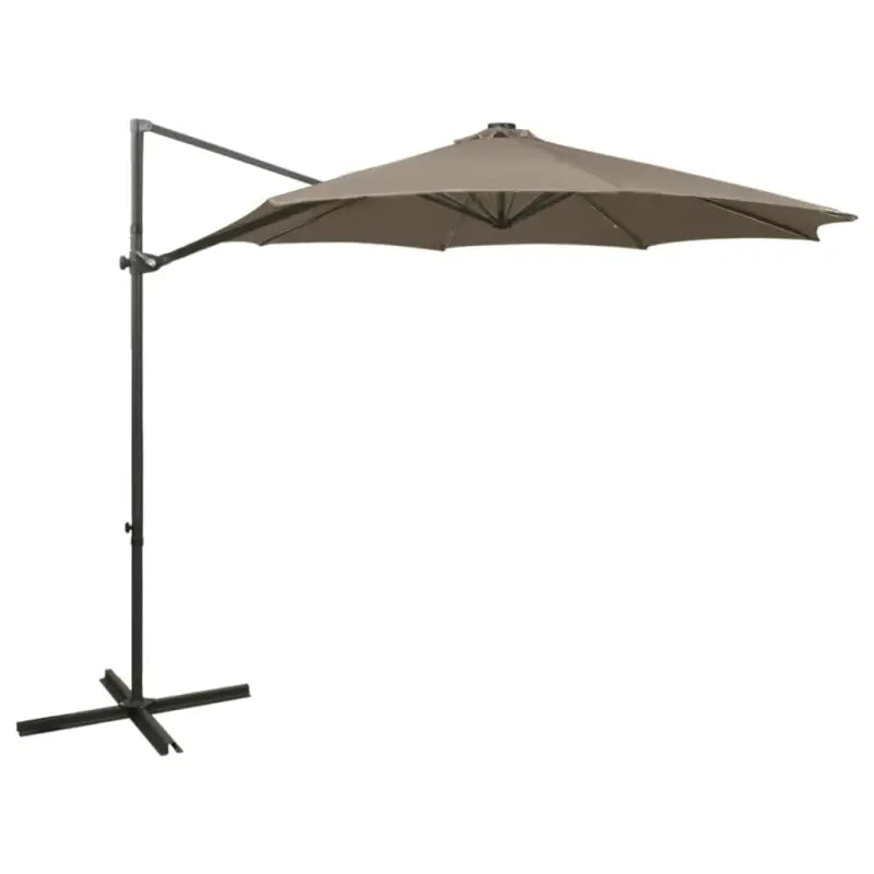 Elegante zweefparasol met LED-verlichting en bescherming tegen zware regenval - Taupe / 1 - Parasols en zonneschermen