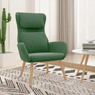 Fauteuil met optimaal zitcomfort en massief rubberwood poten - Lichtgroen / 1 / Zonder voetensteun - Fauteuils &