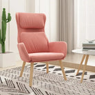 Fauteuil met optimaal zitcomfort en massief rubberwood poten - Roze / 1 / Zonder voetensteun - Fauteuils &