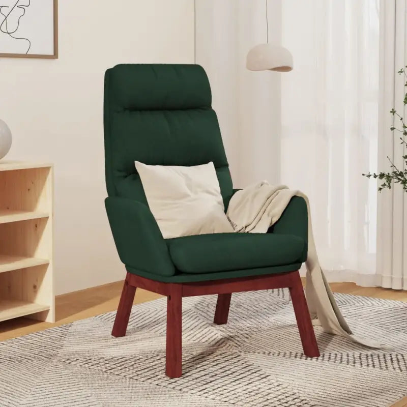 Fauteuil met optimaal zitcomfort en zacht stof voor comfort en stabiliteit - Donkergroen / 1 / Zonder voetensteun