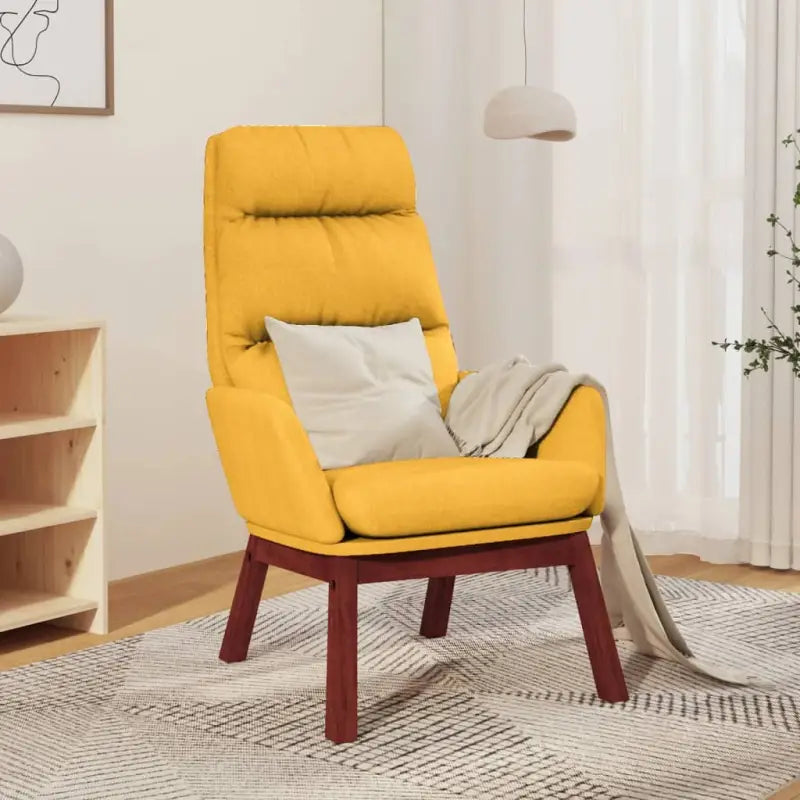 Fauteuil met optimaal zitcomfort en zacht stof voor comfort en stabiliteit - Mosterdgeel / 1 / Zonder voetensteun