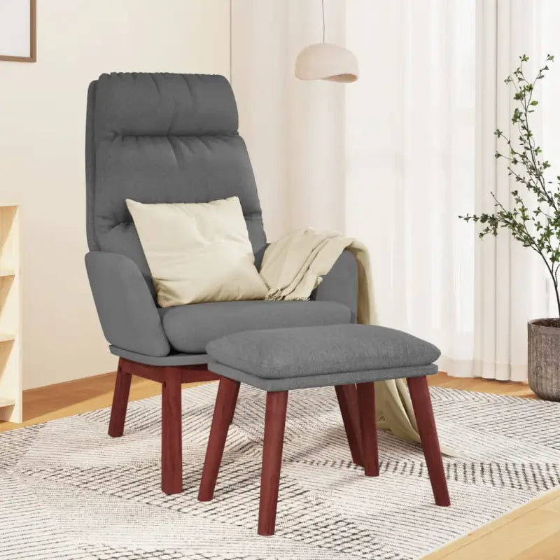 Fauteuil met optimaal zitcomfort en zacht stof voor comfort en stabiliteit - Lichtgrijs / 1 / Met voetensteun