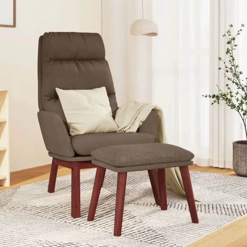 Fauteuil met optimaal zitcomfort en zacht stof voor comfort en stabiliteit - Taupe / 1 / Met voetensteun - Fauteuils &