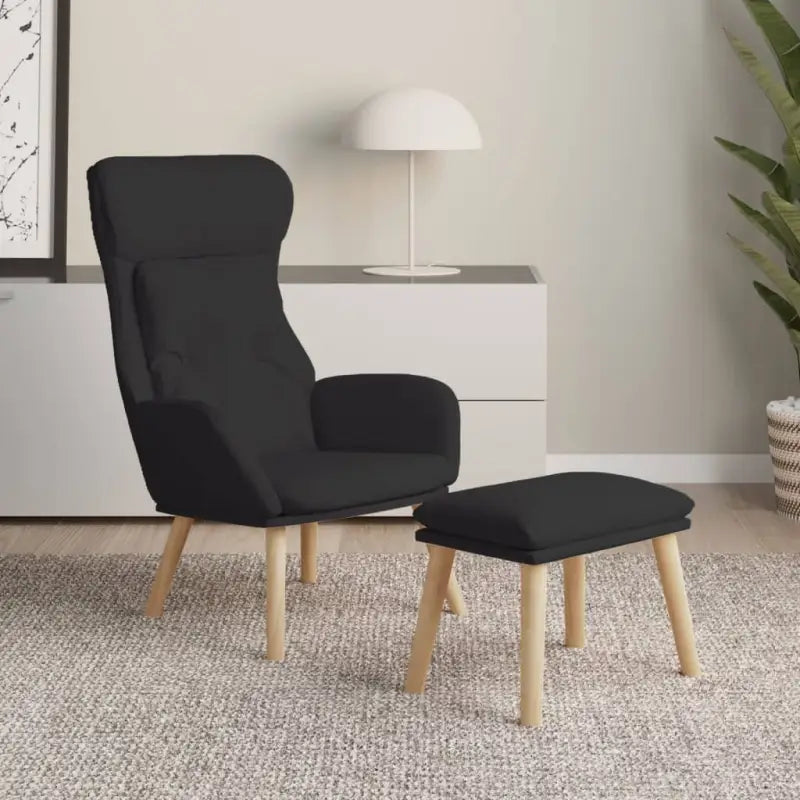 Fauteuil met optimaal zitcomfort en zachte bekleding - Zwart / 1 / Met voetensteun - Fauteuils & Relaxfauteuils