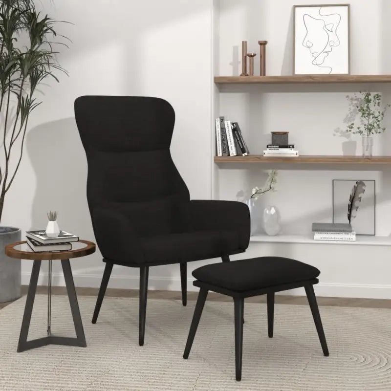 Fauteuil met optimaal zitcomfort en zachte stofbekleding - Zwart / 1 / Met voetensteun - Fauteuils & Relaxfauteuils