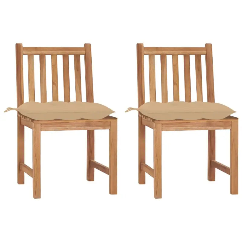 Fijn geschuurde houten tuinstoelen set voor in de tuin of op terras - Beige / 2 - Tuinstoelen