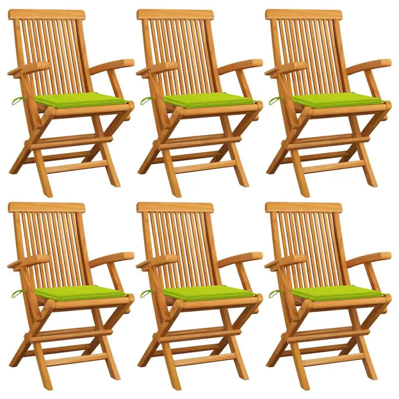 Fijn geschuurde houten tuinstoelen set voor tuin en terras - Heldergroen / 6 - Tuinstoelen
