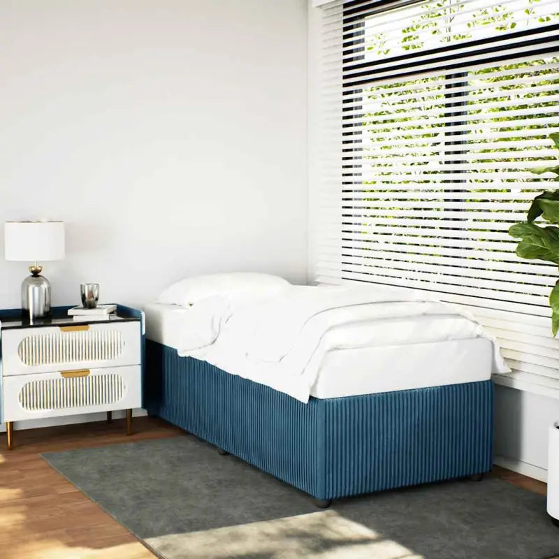 Fluweel bedframe voor een comfortabele en warme slaapkamer sfeer - Blauw / 90 x 190 cm - Bedden & bedframes