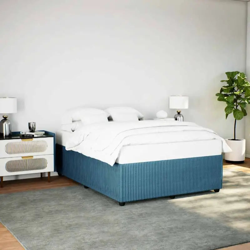 Fluweel bedframe voor een comfortabele en warme slaapkamer sfeer - Blauw / 140 x 200 cm - Bedden & bedframes