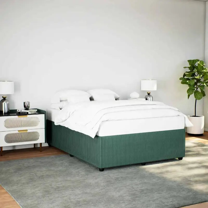 Fluweel bedframe voor een comfortabele en warme slaapkamer sfeer - Donkergroen / 160 x 200 cm - Bedden & bedframes