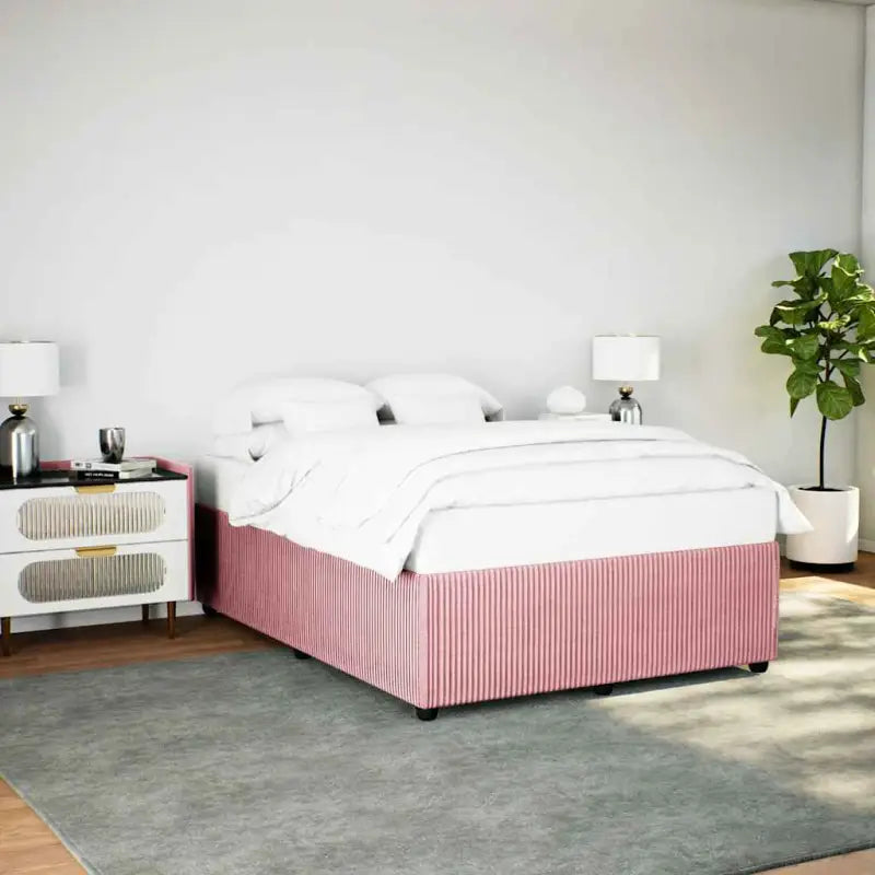Fluweel bedframe voor een comfortabele en warme slaapkamer sfeer - Roze / 160 x 200 cm - Bedden & bedframes