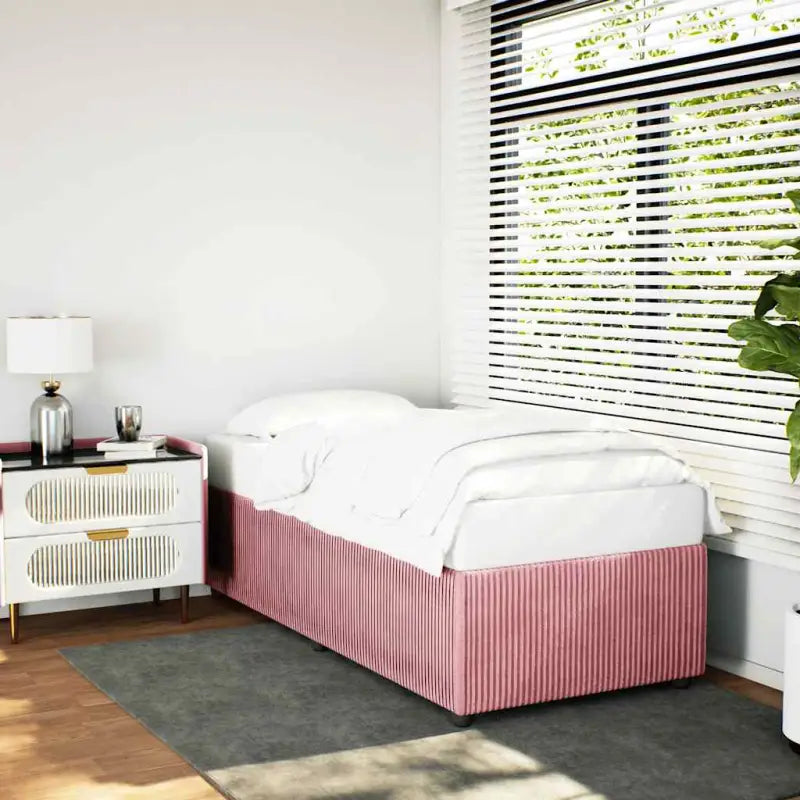 Fluweel bedframe voor een comfortabele en warme slaapkamer sfeer - Roze / 90 x 190 cm - Bedden & bedframes