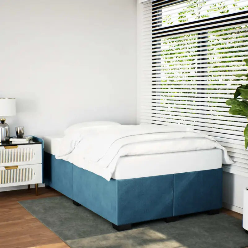 Fluwelen Bedframe voor Comfort en Stijl in de Slaapkamer - Blauw / 120 x 200 cm - Bedden & bedframes