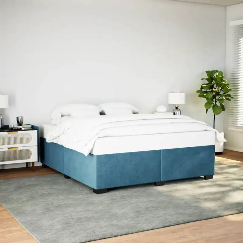 Fluwelen Bedframe voor Comfort en Stijl in de Slaapkamer - Blauw / 200 x 200 cm - Bedden & bedframes