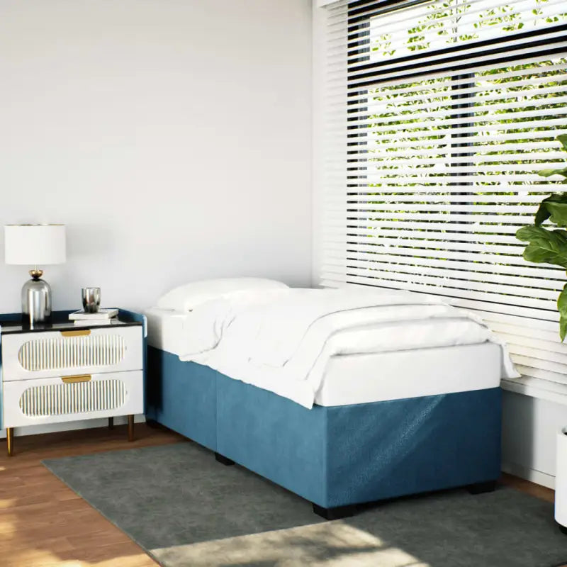 Fluwelen Bedframe voor Comfort en Stijl in de Slaapkamer - Blauw / 90 x 190 cm - Bedden & bedframes
