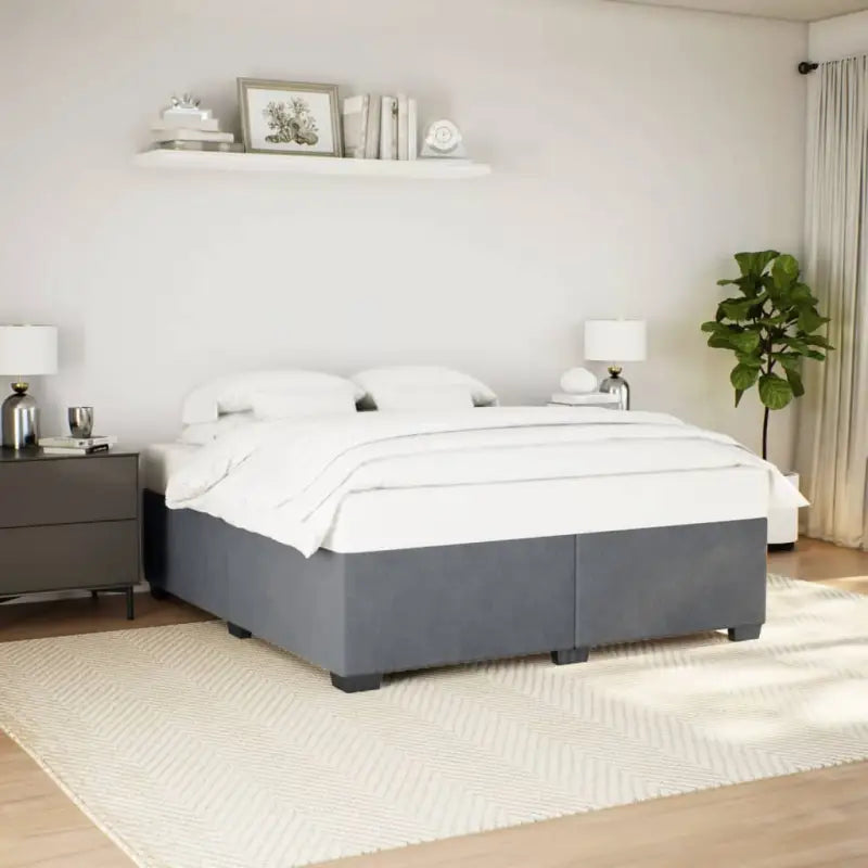 Fluwelen Bedframe voor Comfort en Stijl in de Slaapkamer - Donkergrijs / 180 x 200 cm - Bedden & bedframes