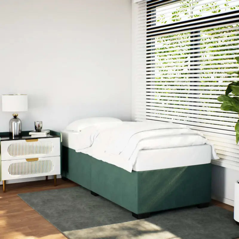 Fluwelen Bedframe voor Comfort en Stijl in de Slaapkamer - Donkergroen / 90 x 190 cm - Bedden & bedframes