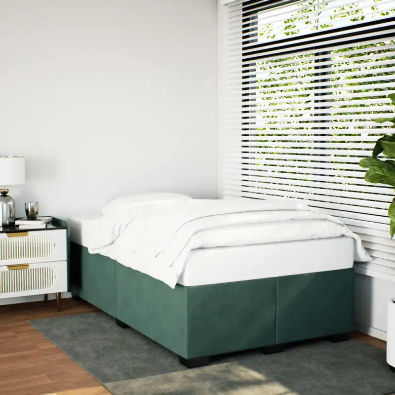 Fluwelen Bedframe voor Comfort en Stijl in de Slaapkamer - Donkergroen / 120 x 190 cm - Bedden & bedframes
