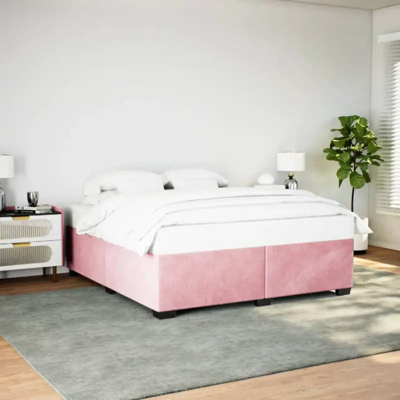 Fluwelen Bedframe voor Comfort en Stijl in de Slaapkamer - Roze / 200 x 200 cm - Bedden & bedframes