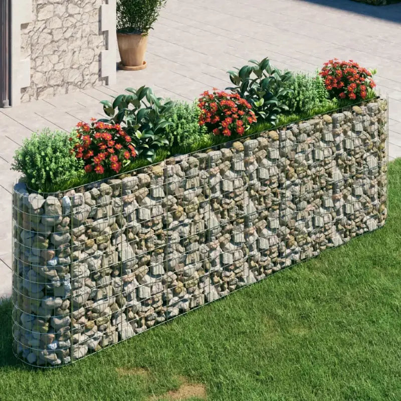 Gabion plantenbak van gegalvaniseerd ijzer voor een stabiele border - 330 x 50 x 100 cm / 1 - Bloempotten &