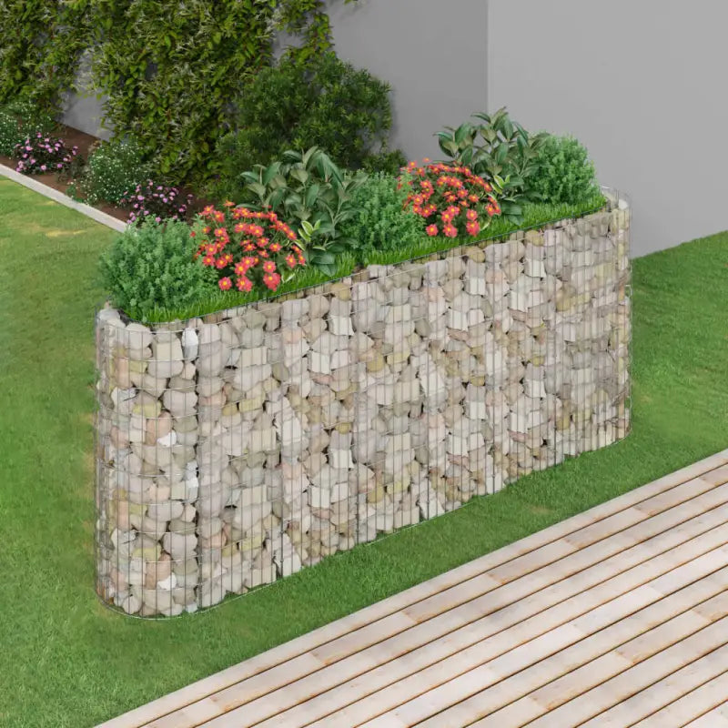 Gabion plantenbak van gegalvaniseerd ijzer voor een stabiele border - 260 x 50 x 100 cm / 1 - Bloempotten &