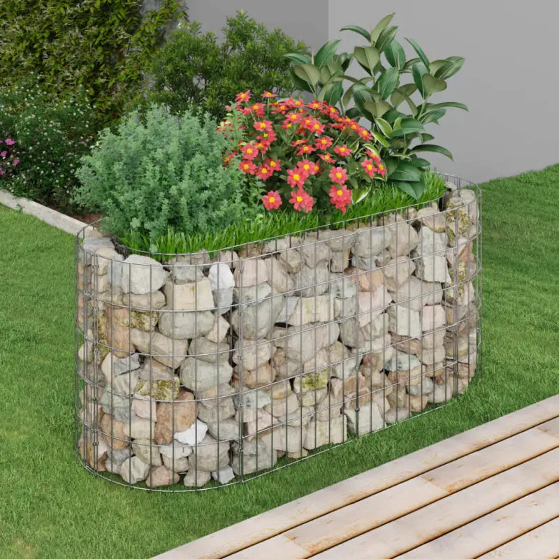 Gabion plantenbak van gegalvaniseerd ijzer voor een stabiele border - 120 x 50 x 50 cm / 1 - Bloempotten & plantenbakken