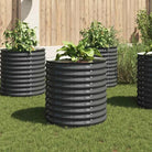 Gegalvaniseerd staal plantenbak voor tuin balkon en patio decoratie - Grijs / 80 x 80 x 81 cm / 1 - Bloempotten &