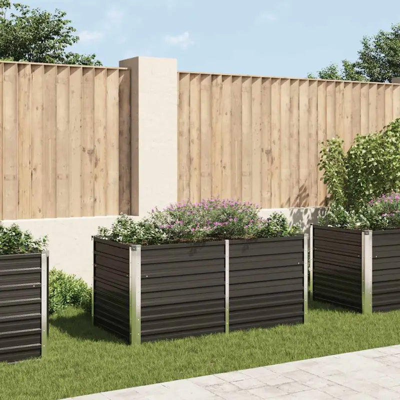 Gegalvaniseerd Staal Verhoogde Bloempotten en Plantenbakken - Antraciet / 160 x 80 x 77 cm / 1 - Bloempotten &