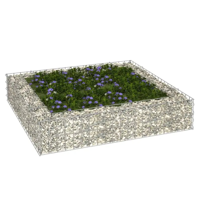 Gegalvaniseerd Staal Verhoogde Schanskorf Plantenbak voor Tuin en Terras - 100 x 100 x 20 cm / 1 - Bloempotten &
