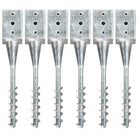 Gegalvaniseerde grondankers met voorgeboorde gaten voor een veilige basis - 9 x 9 x 56 cm / 6 - Grondankers