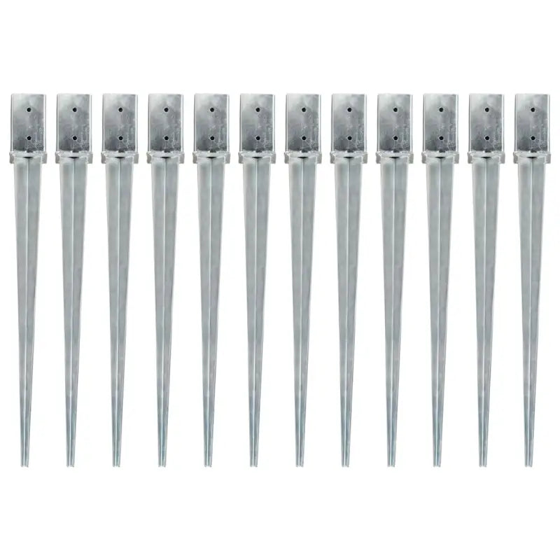 Gegalvaniseerde grondankers met voorgeboorde gaten voor een veilige basis - 8 x 8 x 91 cm / 12 - Grondankers