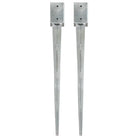 Gegalvaniseerde grondankers met voorgeboorde gaten voor een veilige basis - 9 x 9 x 90 cm / 2 - Grondankers