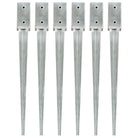 Gegalvaniseerde grondankers met voorgeboorde gaten voor een veilige basis - 7 x 7 x 75 cm / 6 - Grondankers