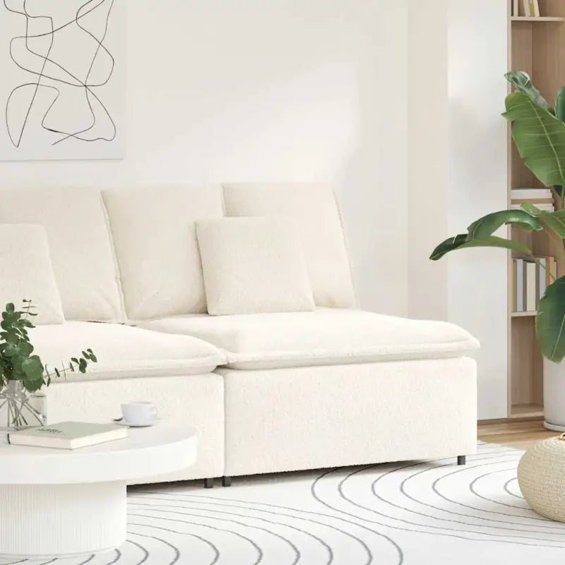 Gekrulde wolachtige bankelementen voor dagelijks gebruik en elegant design - Crème / centre sofa - Bankelementen