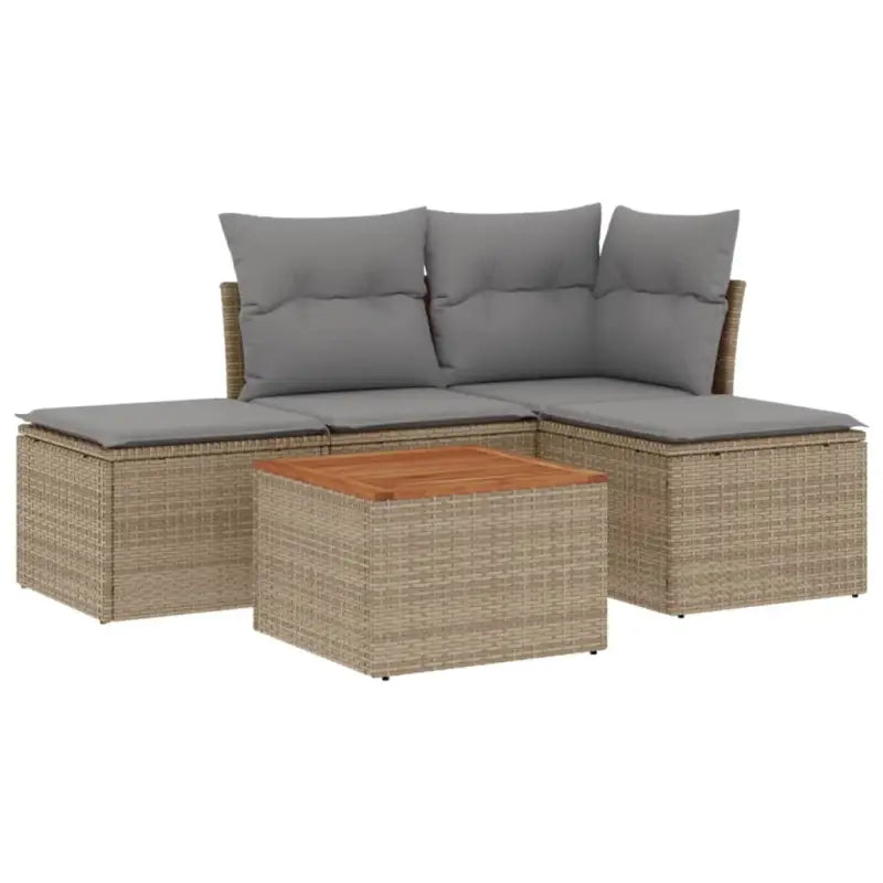 Gekuedernd stalen loungeset met beige materiaal voor buitenplezier - Tuinsets