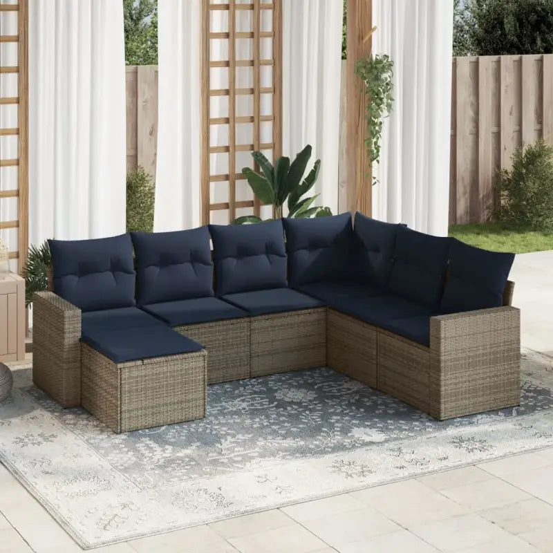Gepoedercoat Staal Lounge Set in Grijs voor Tuin en Terras - Tuinsets