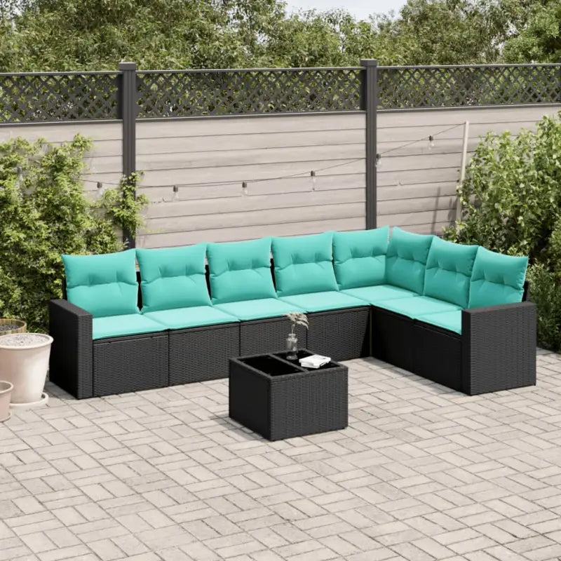 Gepoedercoat stalen tuinset in bruin met comfortabele afmetingen - Zwart en blauw / Met tafel - Tuinsets