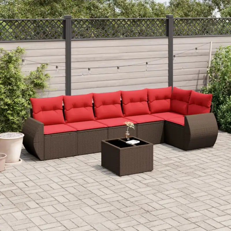 Gepoedercoat stalen tuinset in grijs met waterdichte tas en mooie afmetingen - Bruin en rood / Met tafel - Tuinsets