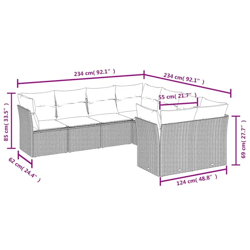 Gepoedercoat stalen tuinset met poly rattan en waterdichte tas - Tuinsets