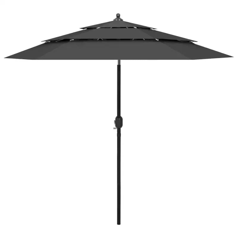 Gepoedercoate Aluminium Parasol met UV- en vochtbestendige Drie-Laags Bescherming - Antraciet / 2.5 m / 1 - Parasols