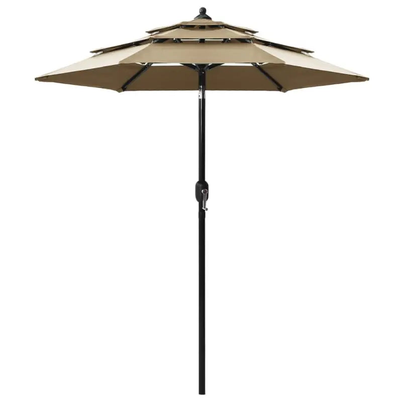 Gepoedercoate Aluminium Parasol met UV- en vochtbestendige Drie-Laags Bescherming - Taupe / 2 m / 1 - Parasols