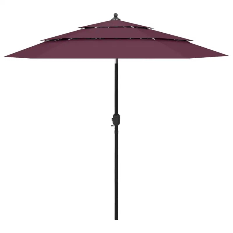 Gepoedercoate Aluminium Parasol met UV- en vochtbestendige Drie-Laags Bescherming - Bordeauxrood / 2.5 m / 1 - Parasols