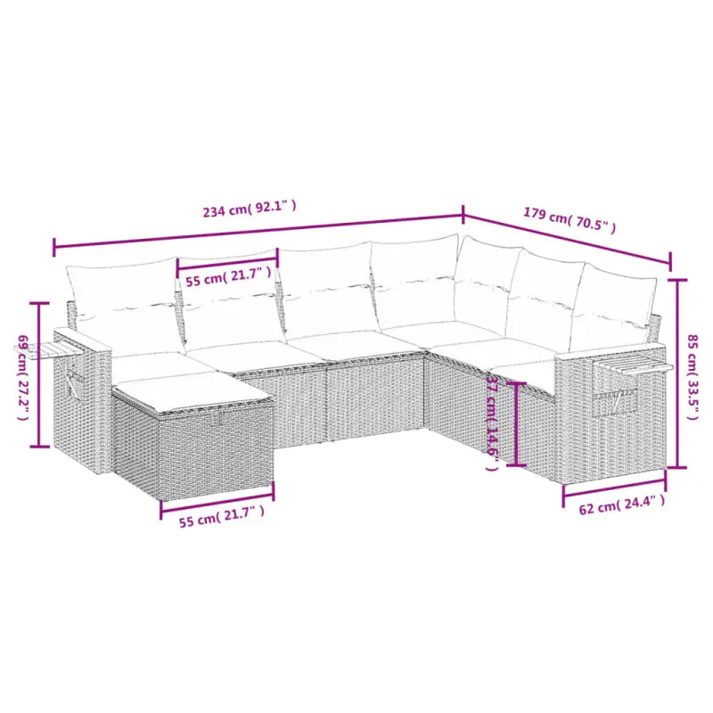 Gepoeerdcoat staal loungeset voor tuin of terras met grijs materiaal - Tuinsets